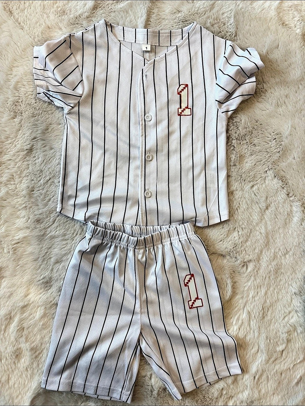 Baby Striped Baseball Set Size 12M